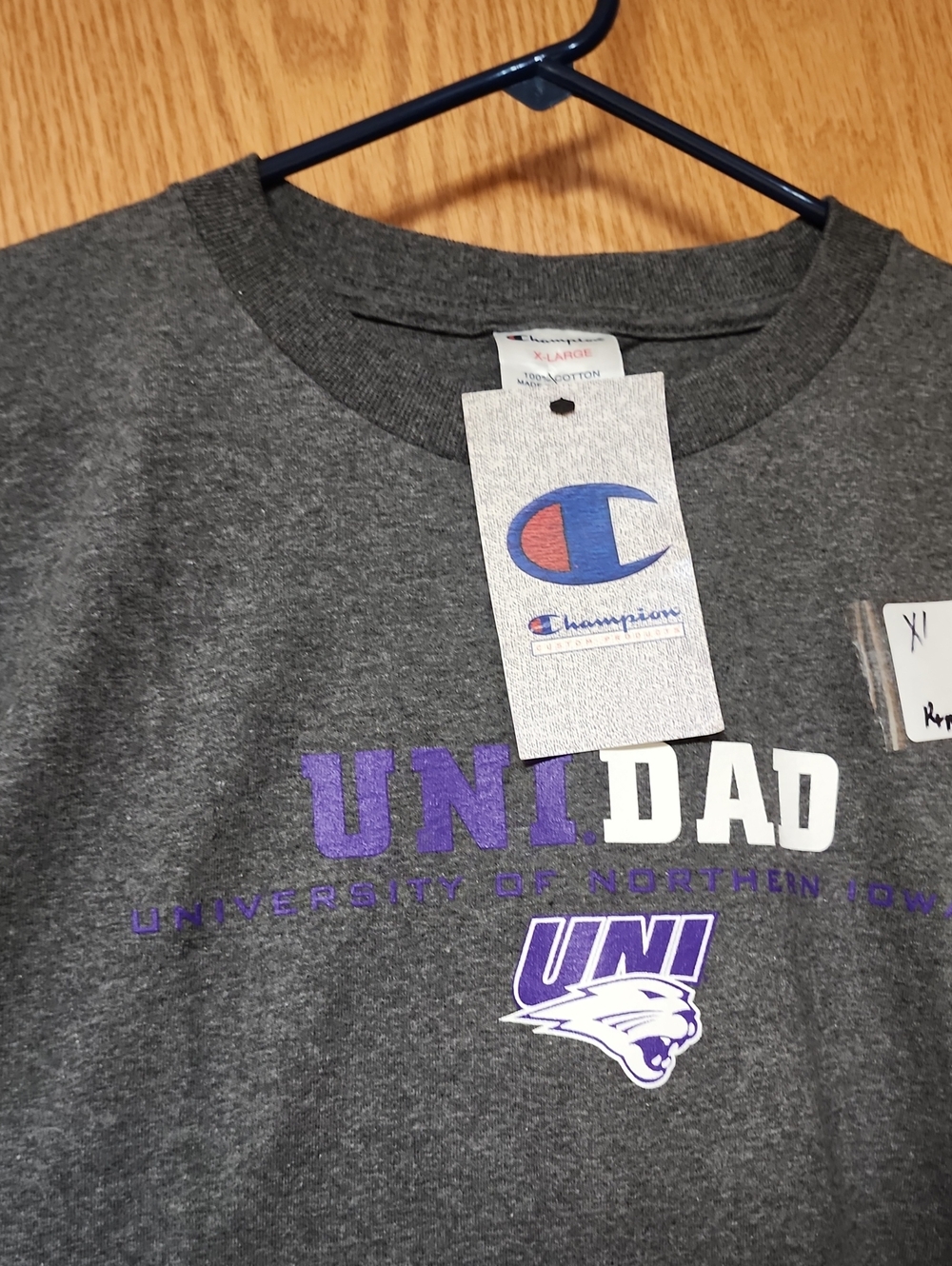 Champion UNI Dad Short Sleeve T-Shirt with Purple & White Logo Xl number 1182 - Picture 3 of 7